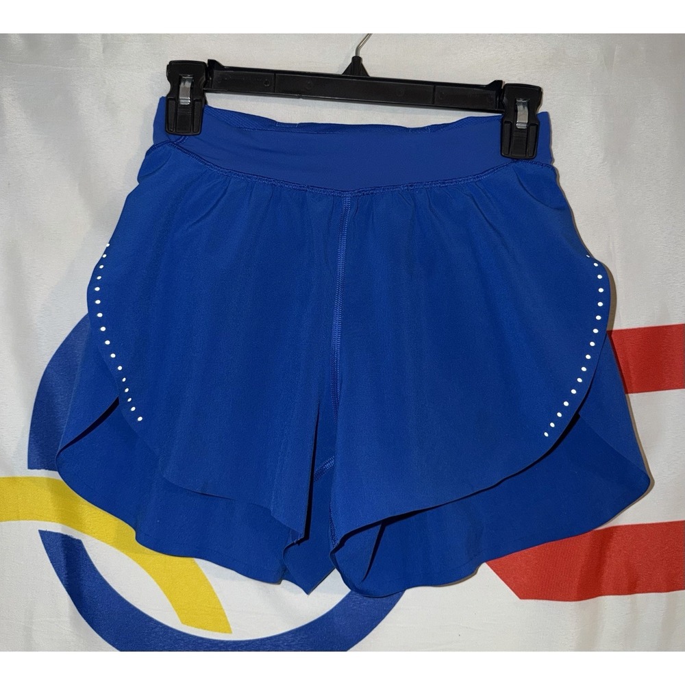 Lululemon Fast and Free High-Rise Split Short 3" Womens XXS Blue LW7DHDS
